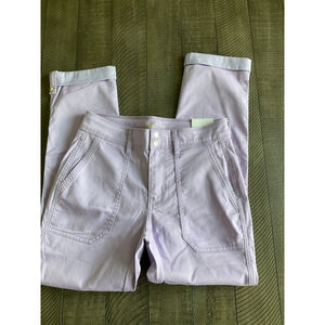 WHBM Outlet Lavender Mid-Rise Utility Cropped Pants Size 00 Straight Leg